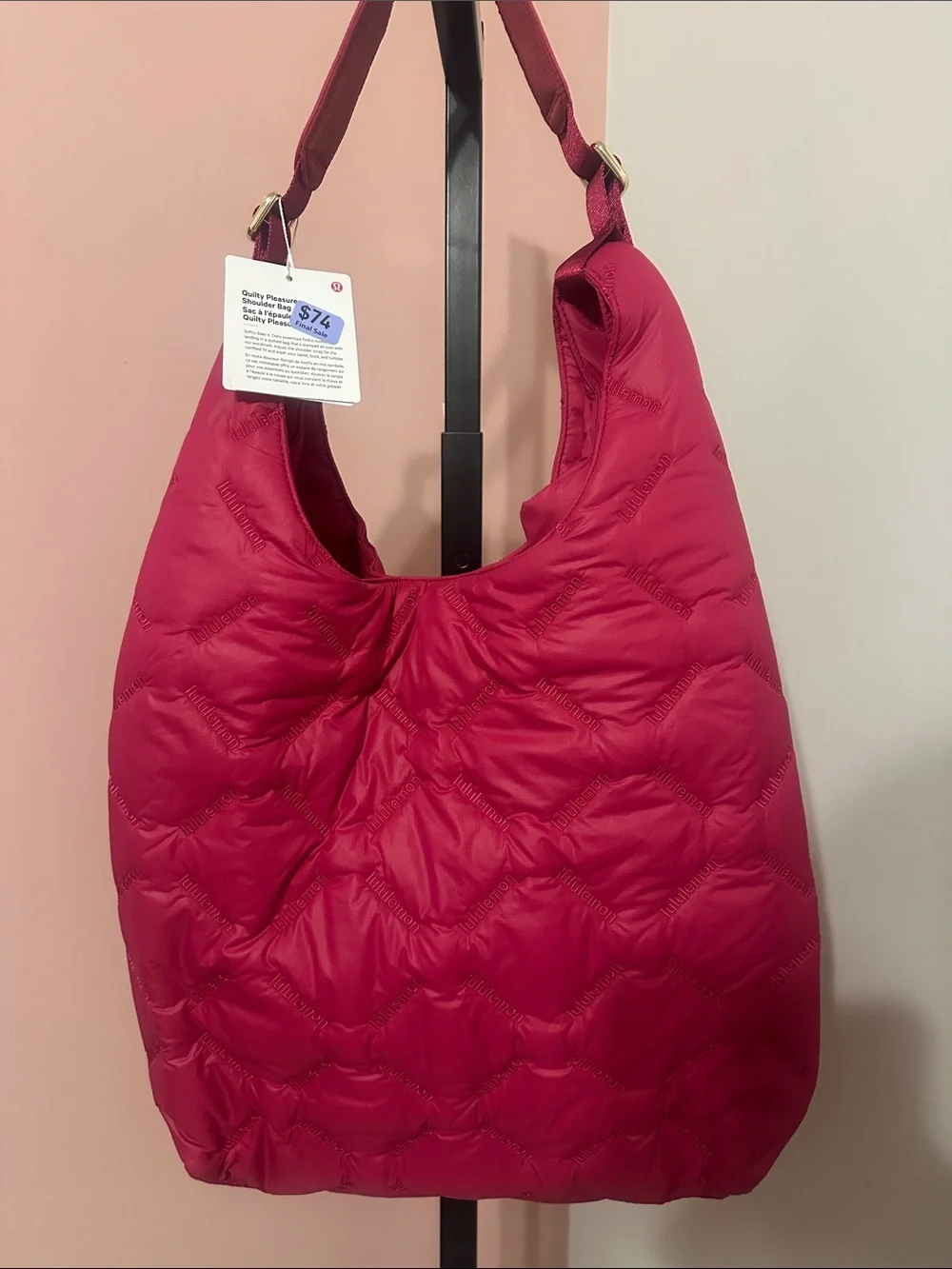 NWT Lululemon Quilty Pleasures Shoulder Bag 14L Berry Rumble